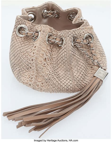 chanel bags with pearls|Chanel python drawstring bag.